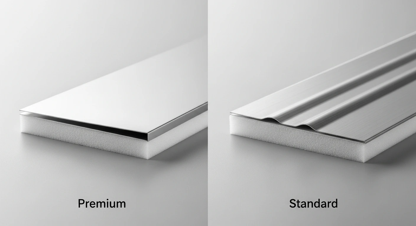 Cool Room Master 0.45mm steel skin compared with thinner market panels