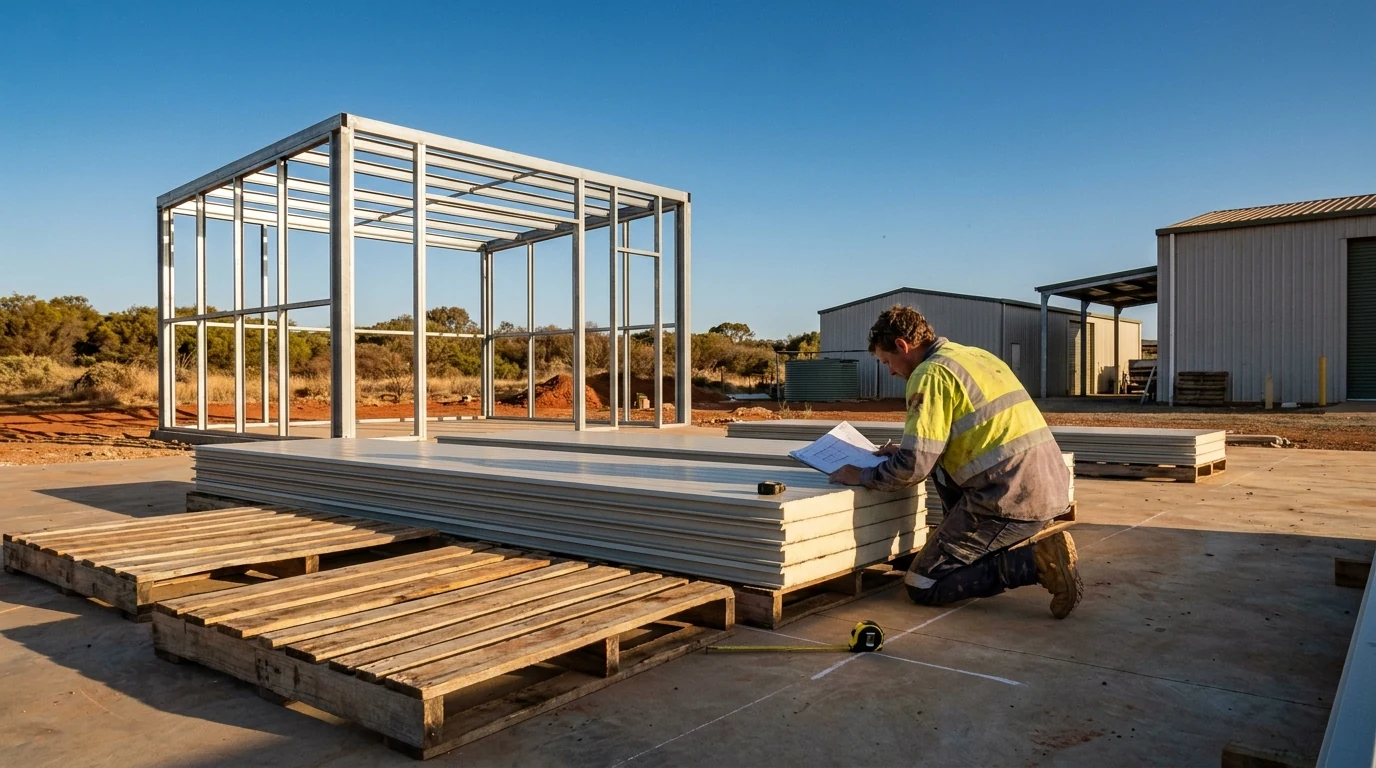 Coolroom panels Perth — EPS Z-lock insulated panels at a Western Australia install site