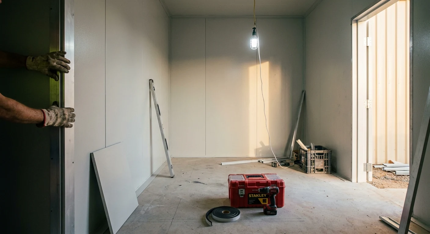 Fridge panelling Adelaide — walk-in cool room install with EPS Z-lock insulated panels