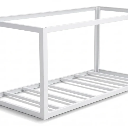 Container house steel frame in white powder-coated finish — Cool Room Master