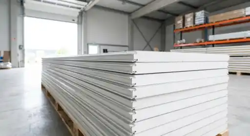 Purpose-built insulated coolroom panels stacked in an Adelaide warehouse — Cool Room Master